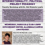 Faculty Workshop with Dr. Mel Lewis Flyer on March 20, 2019